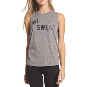 FP Free People Movement tank XS open cross back No Sweat gray heather tissue